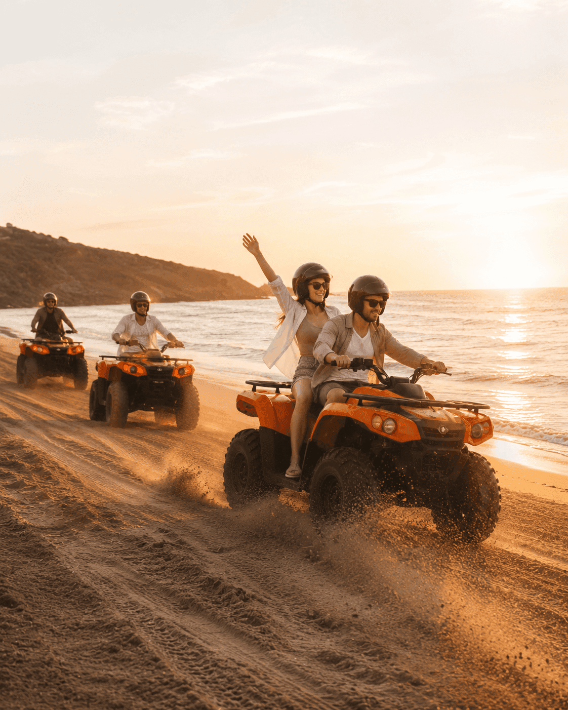 Quad coucher du soleil